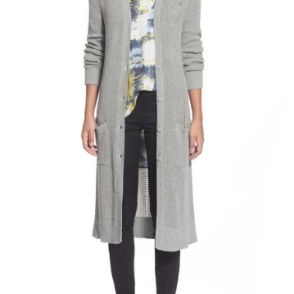 BP Nordstrom Light gray knitted duster sweater